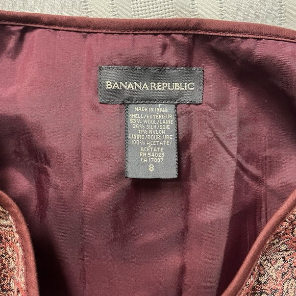 Banana Republic Soft Wool Silk Paisley Quiet Luxury Size 8 Lined Zipper Skirt - Picture 4 of 9